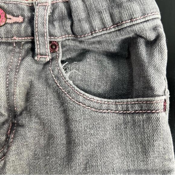Place Gray Flared Denim Jeans with Frayed Hem - Picture 6 of 9